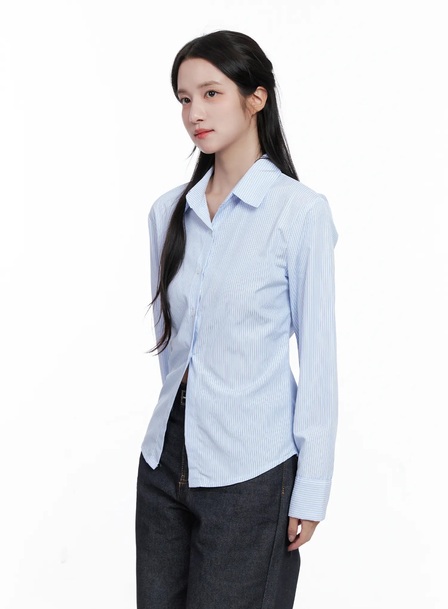 Classic Striped Button-Up Shirt CS519