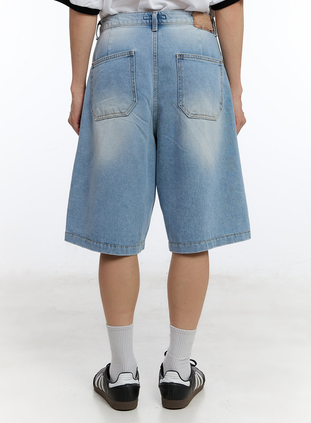 Men's Washed Wide-Leg Jorts IY529