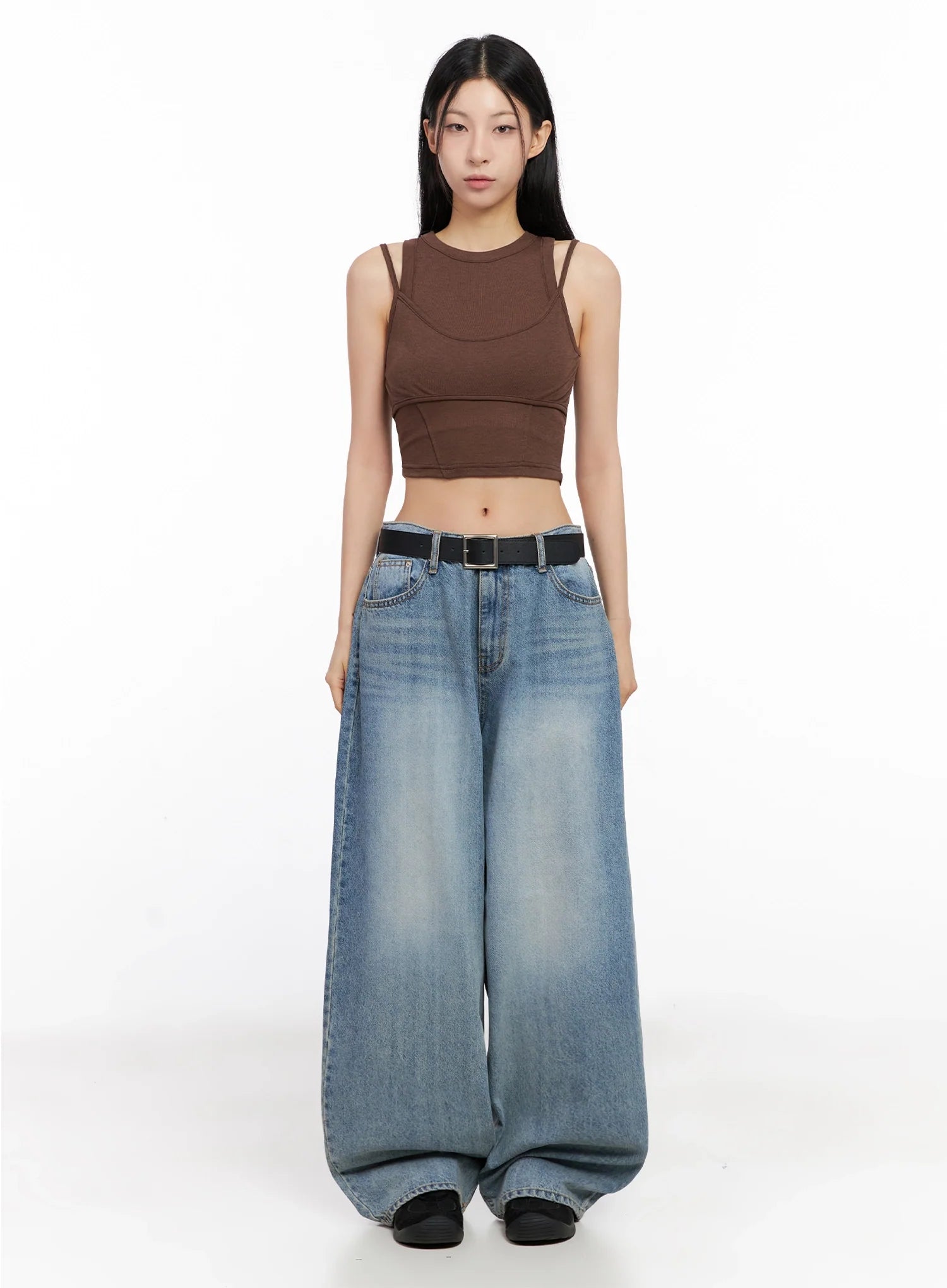 Double Strap Sleeveless Crop Top IG508