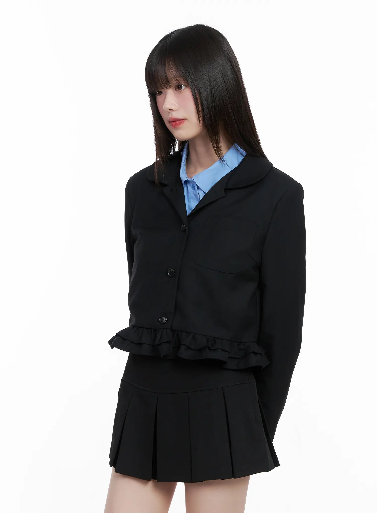 Frilly Cropped Blazer CG518