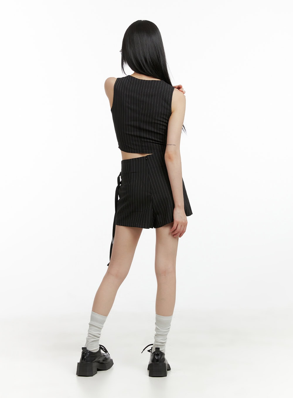 Stripe Buckle Wrap Shorts CL402