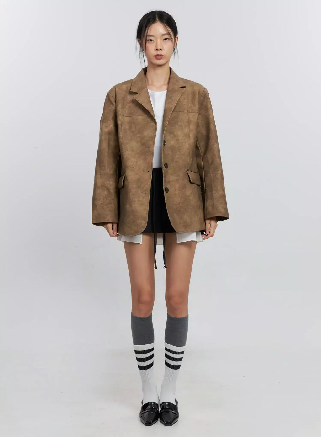 Matte Faux-Leather Jacket IS516