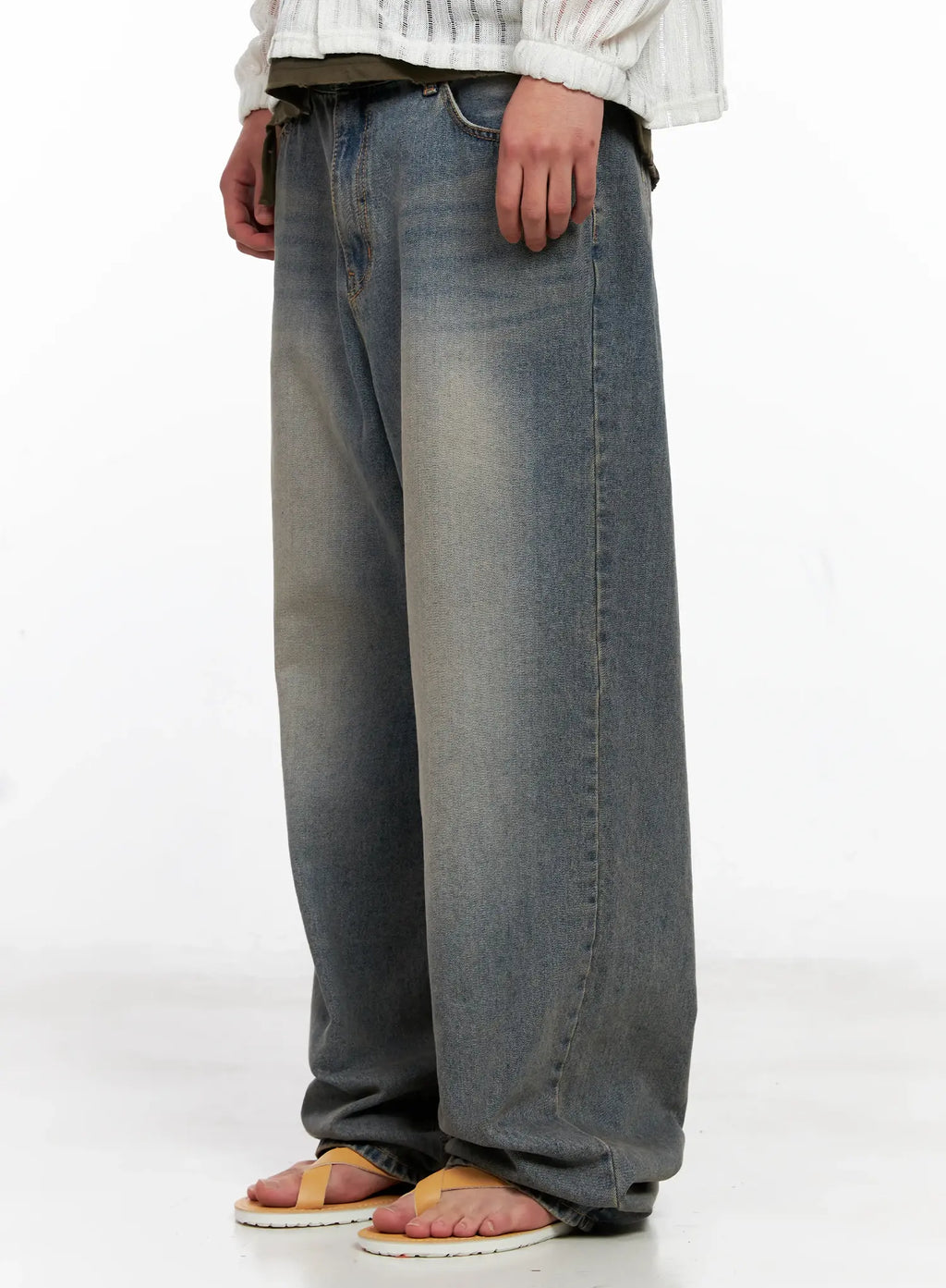 Men's Washed Vintage Denim Jeans IG511