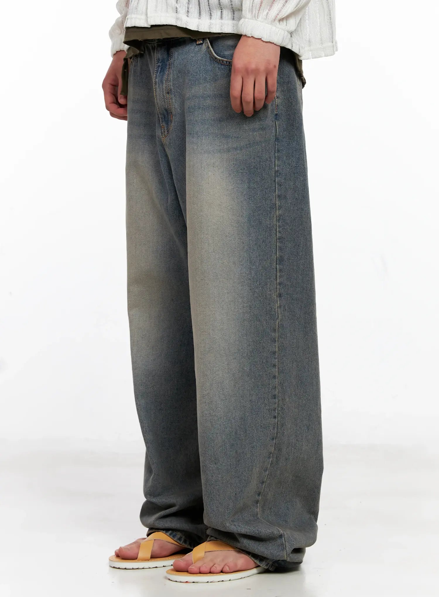 Men's Washed Vintage Denim Jeans IG511