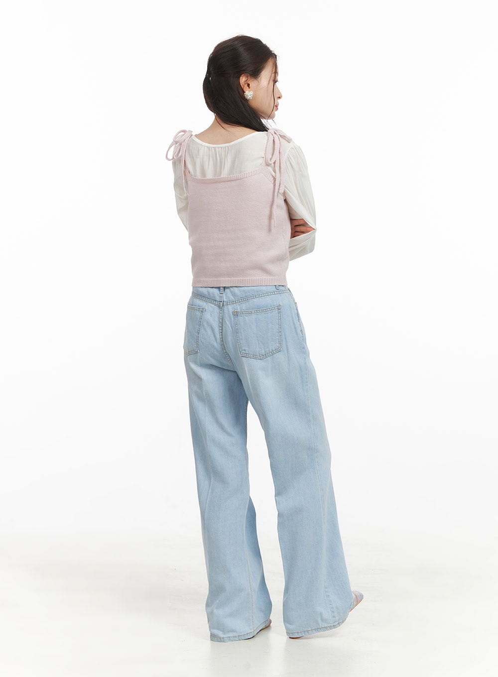 Loose Fit Bootcut Jeans OY417