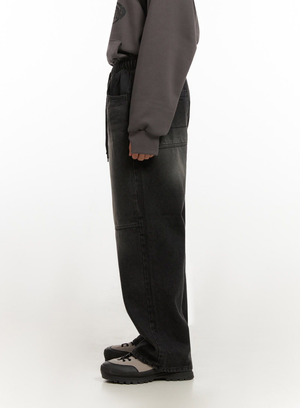 Men's Washed Pocketed Wide-Leg Jeans ID413