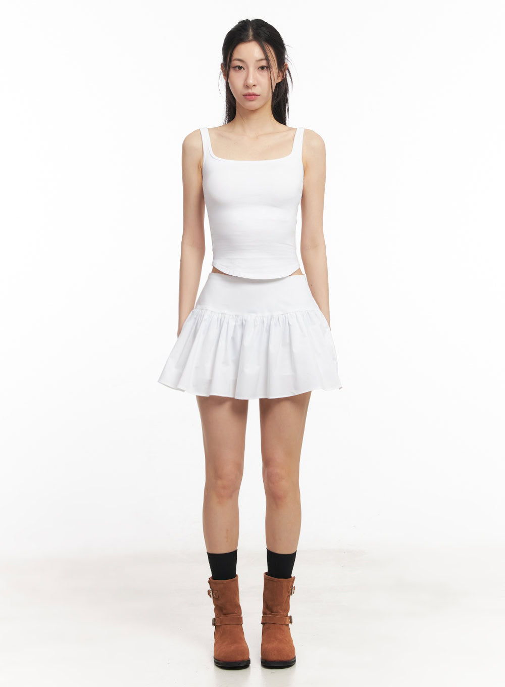 Cotton Square-Neck Tank Top IU504