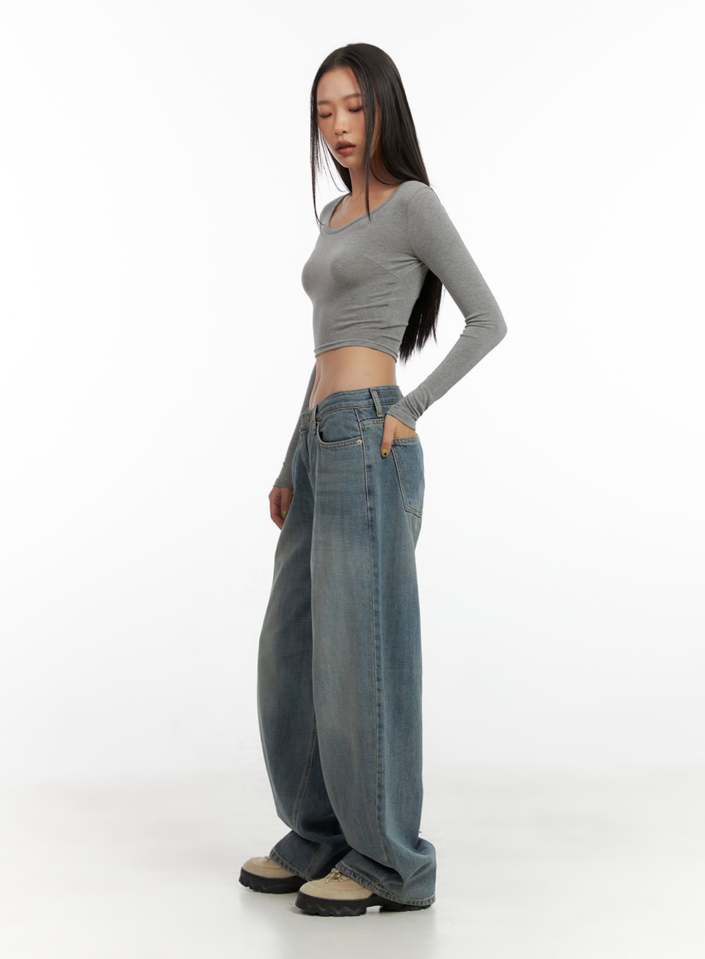 Nadia Washed Low-Waist Baggy Jeans CO424
