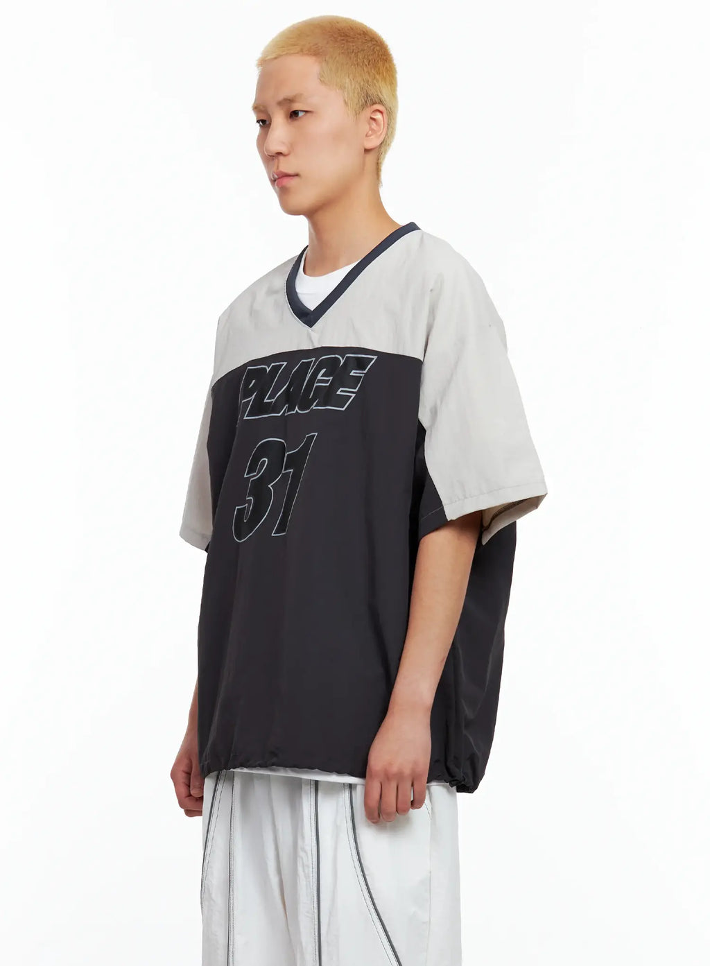 Men's Nylon V-Neck String T-Shirt IL511