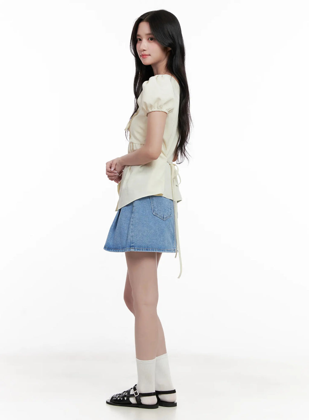 V-Neck Puff-Sleeve Summer Top CL516