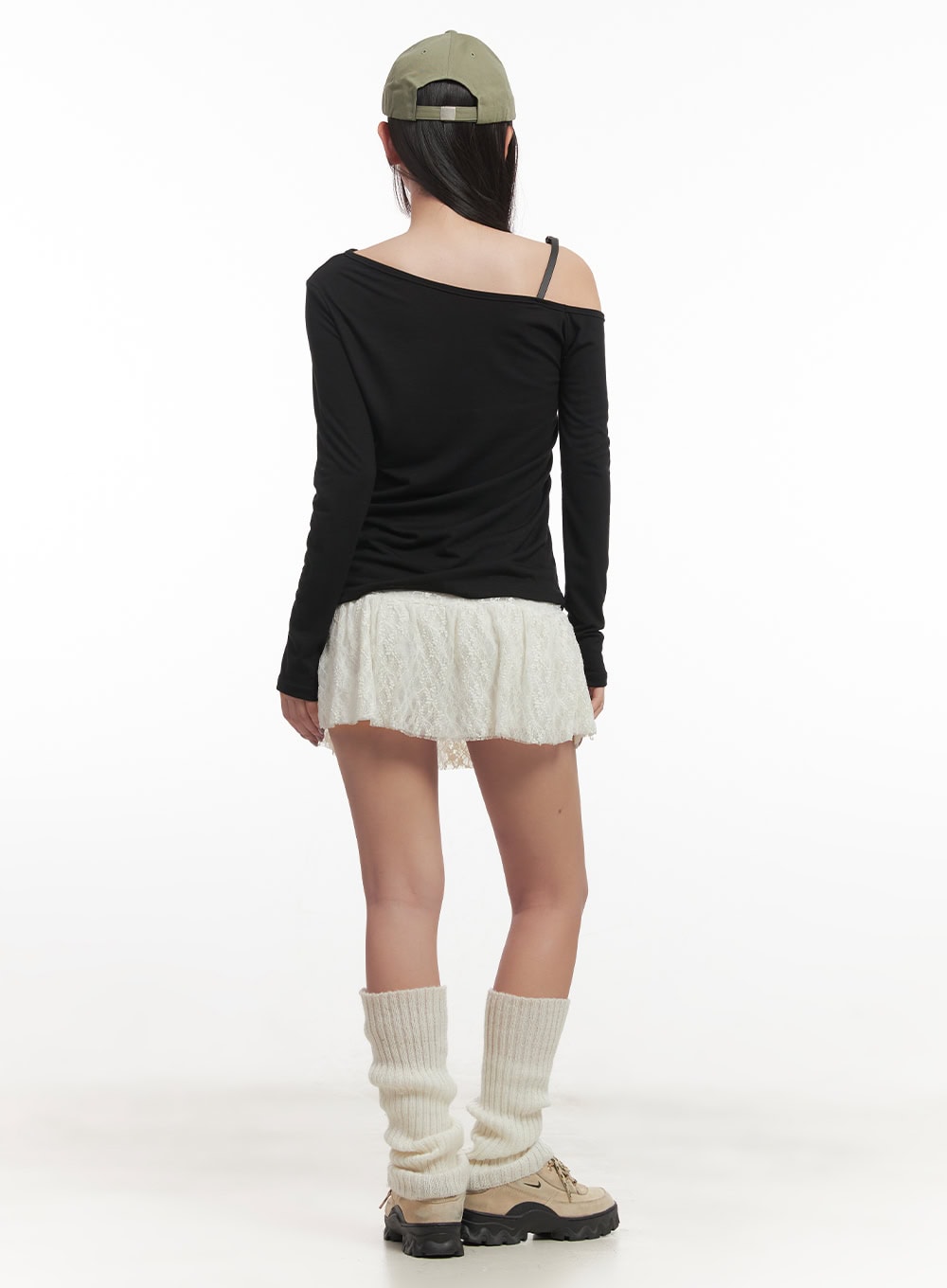 Frill-Trim Lace Skirt CF524