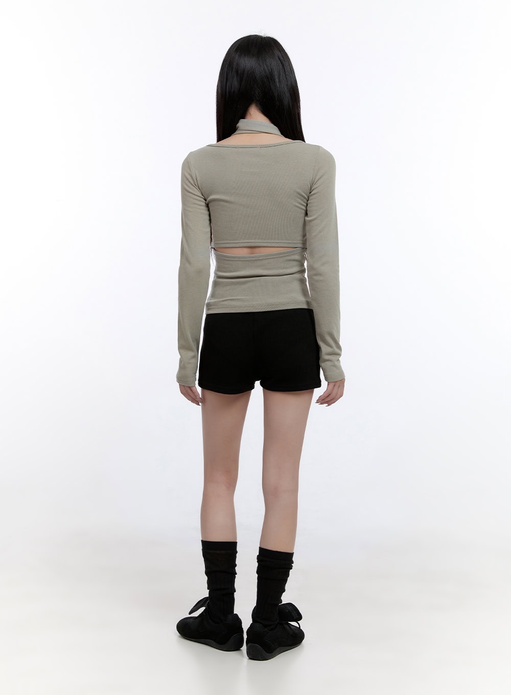 Elegant Long-Sleeve Muffler Top CO418