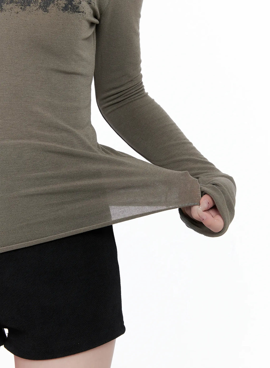 Off-Shoulder Graphic Long Sleeve Top CG529