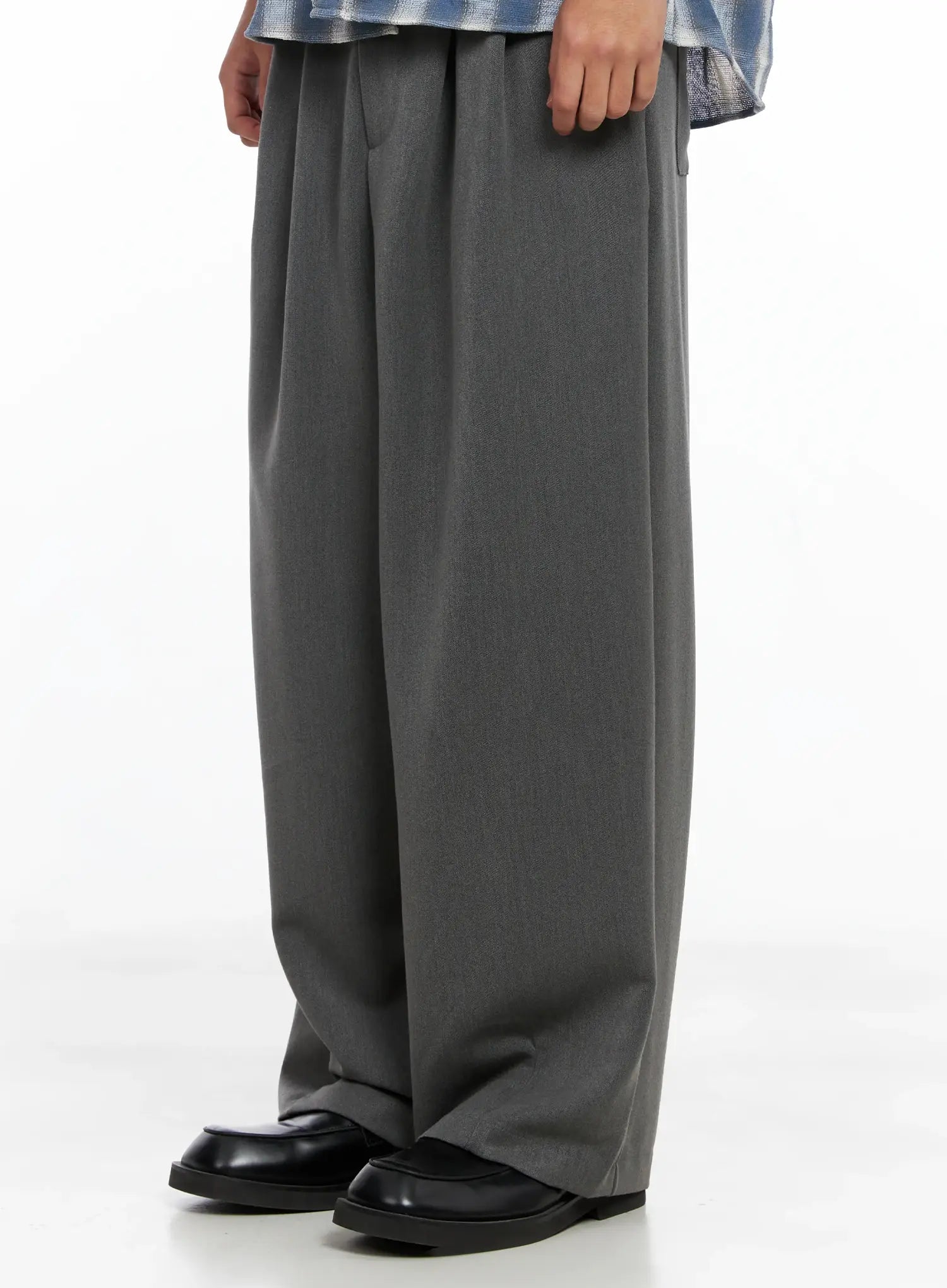Men's Pintuck Wide-Leg Trousers IS502