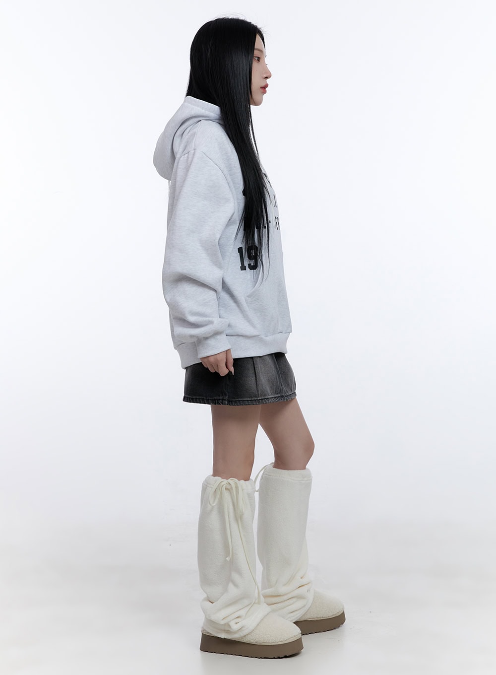 Pintuck Washed Denim Mini Skirt CD420