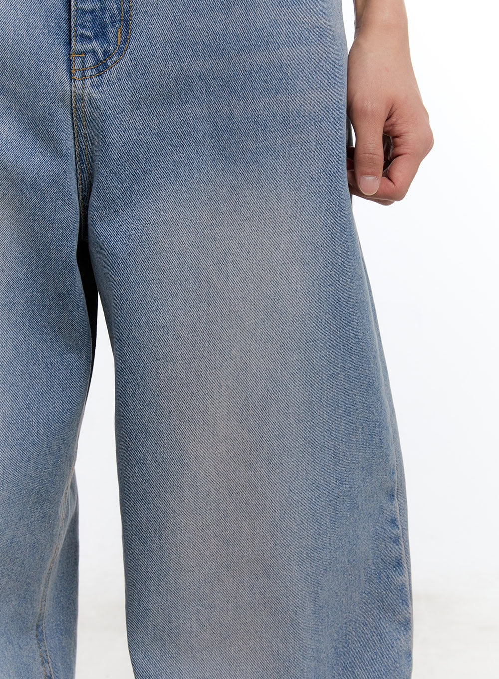 Men's Purple Washed Wide-Leg Jeans IY530