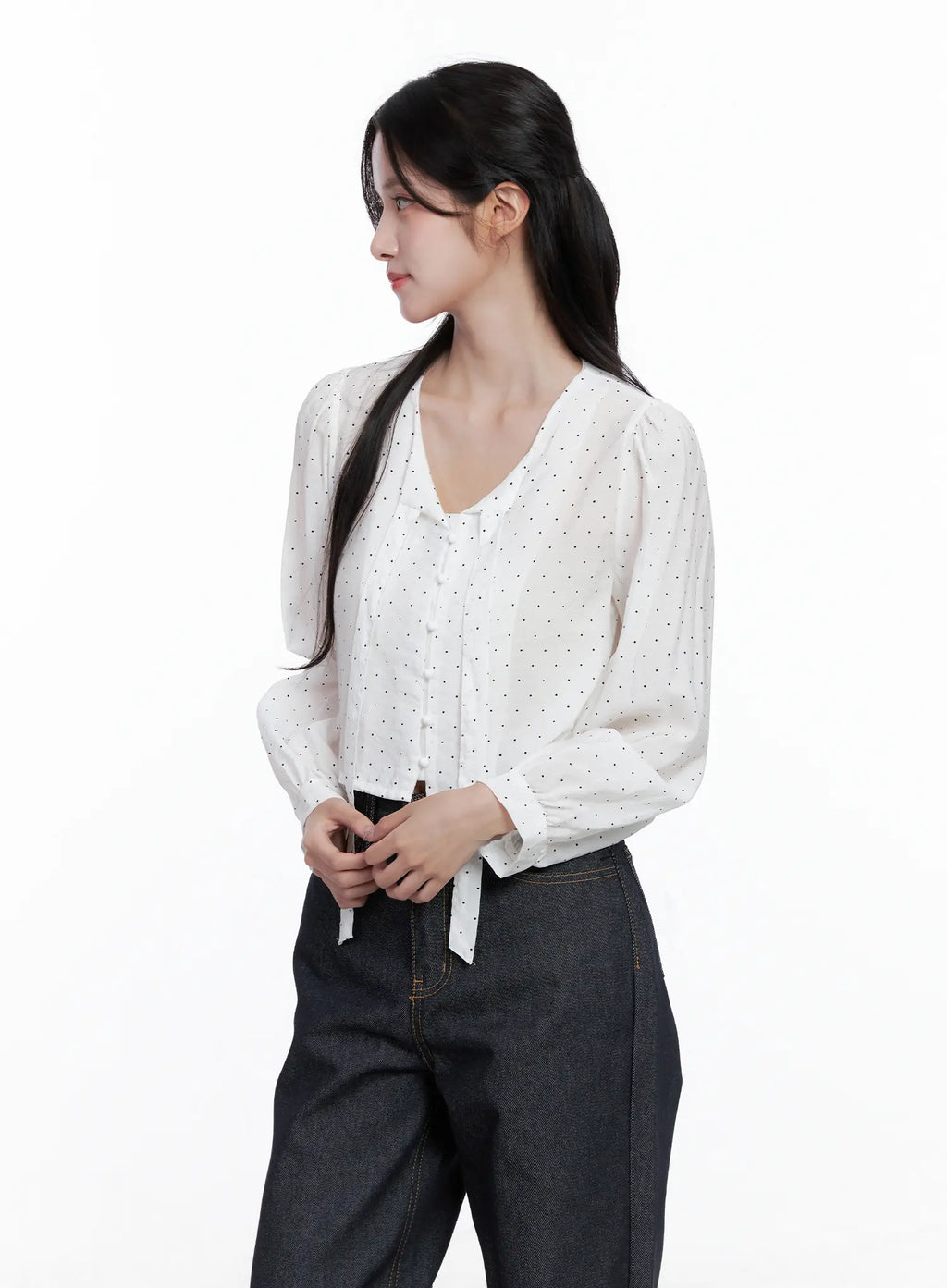 Polka Dot Long Sleeve Blouse CS519