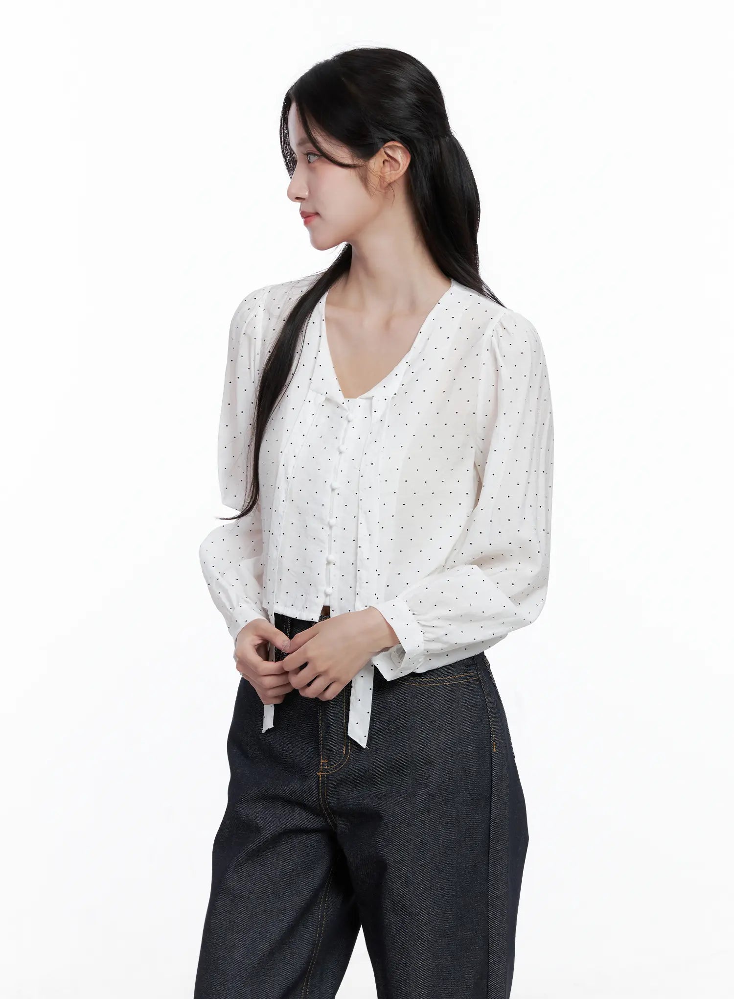 Polka Dot Long Sleeve Blouse CS519