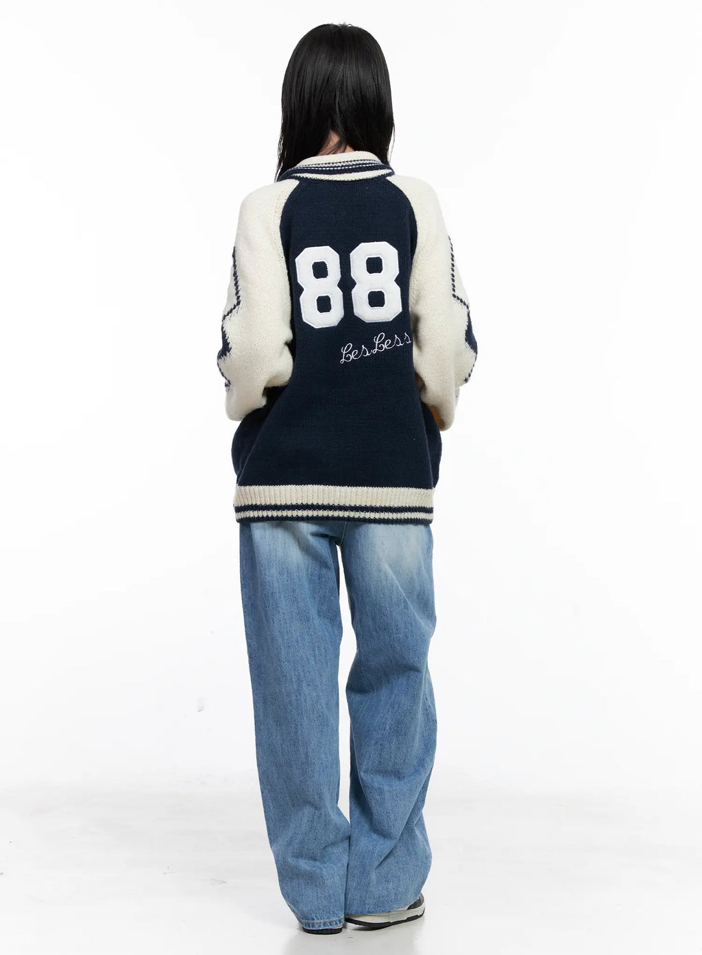 Varsity Knit Buttoned Cardigan CS529