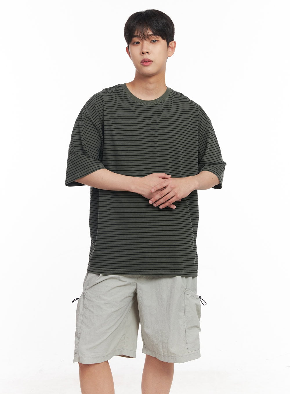 Men's Cotton Striped Round-Neck T-Shirt IY522