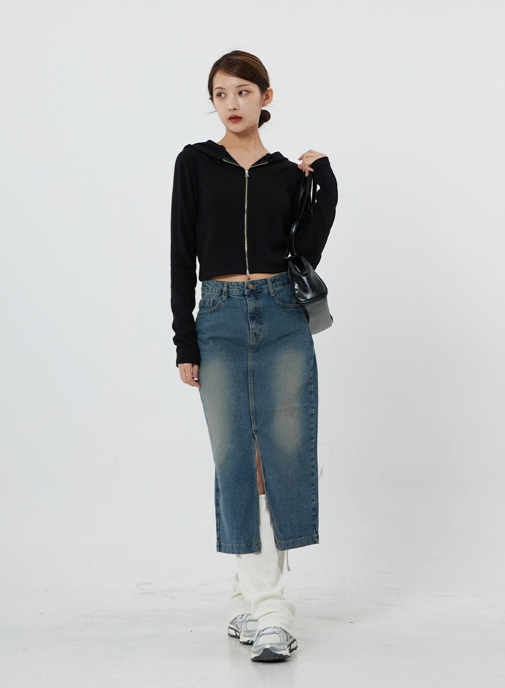 Washing Denim Long Skirt CS19