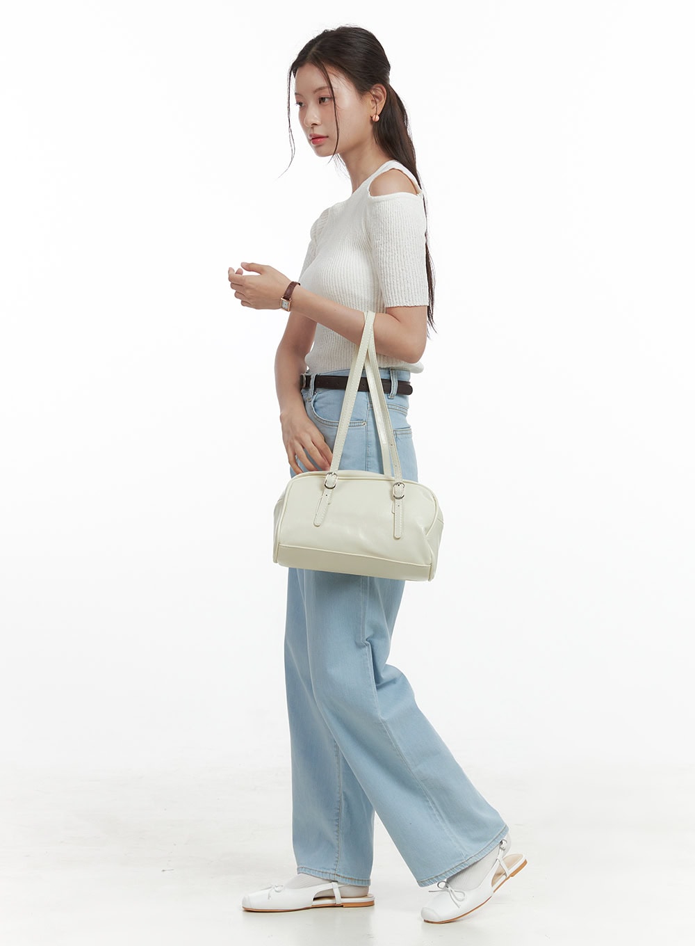 Washed Low Rise Loose Straight Jeans OL416