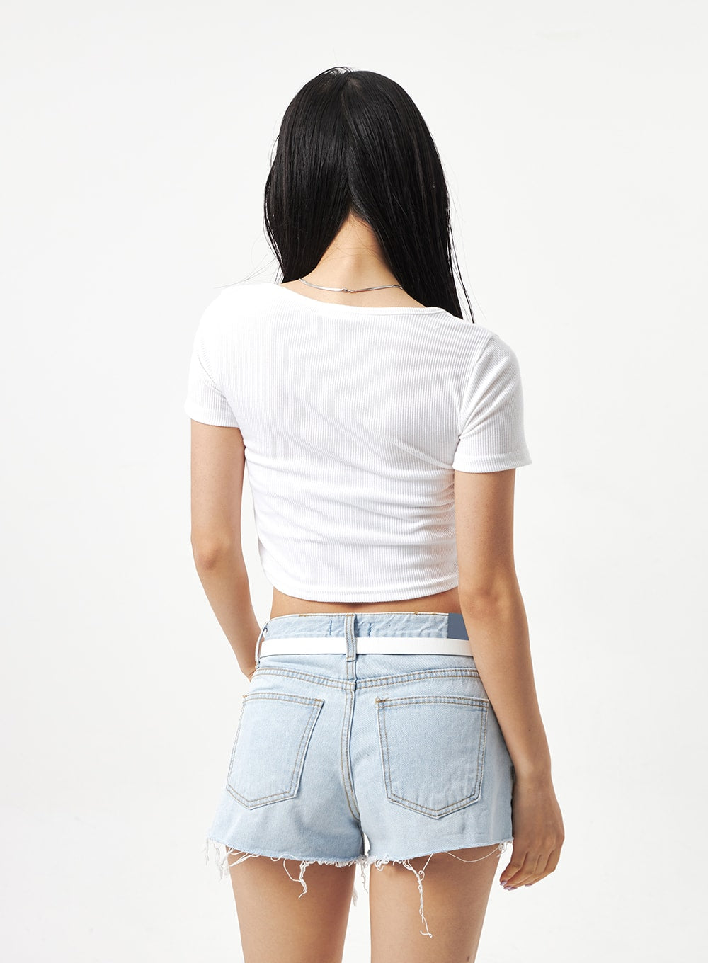 Heart Neck Cropped Tee CA320