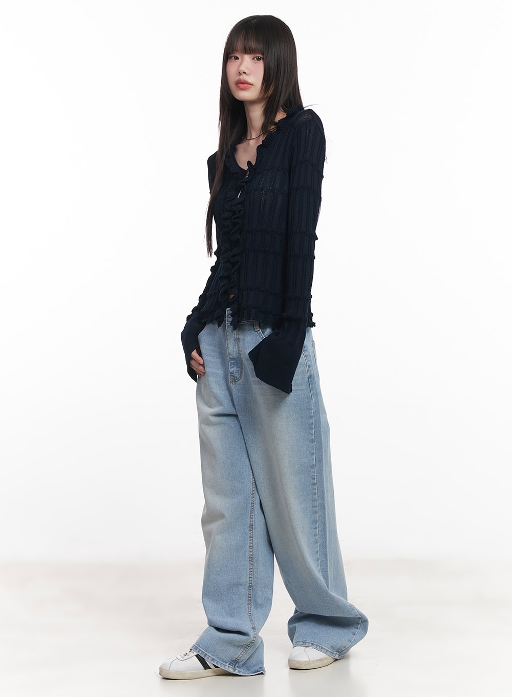 Cierra Washed Wide-Leg Jeans CY520