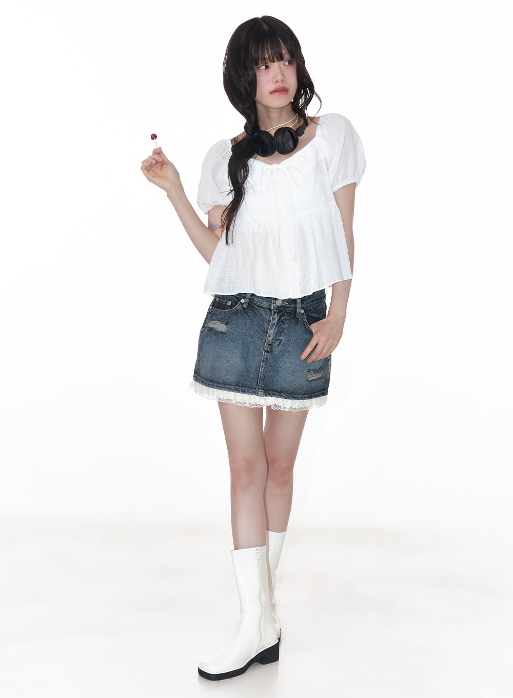 Puffed Short-Sleeve Blouse CY521