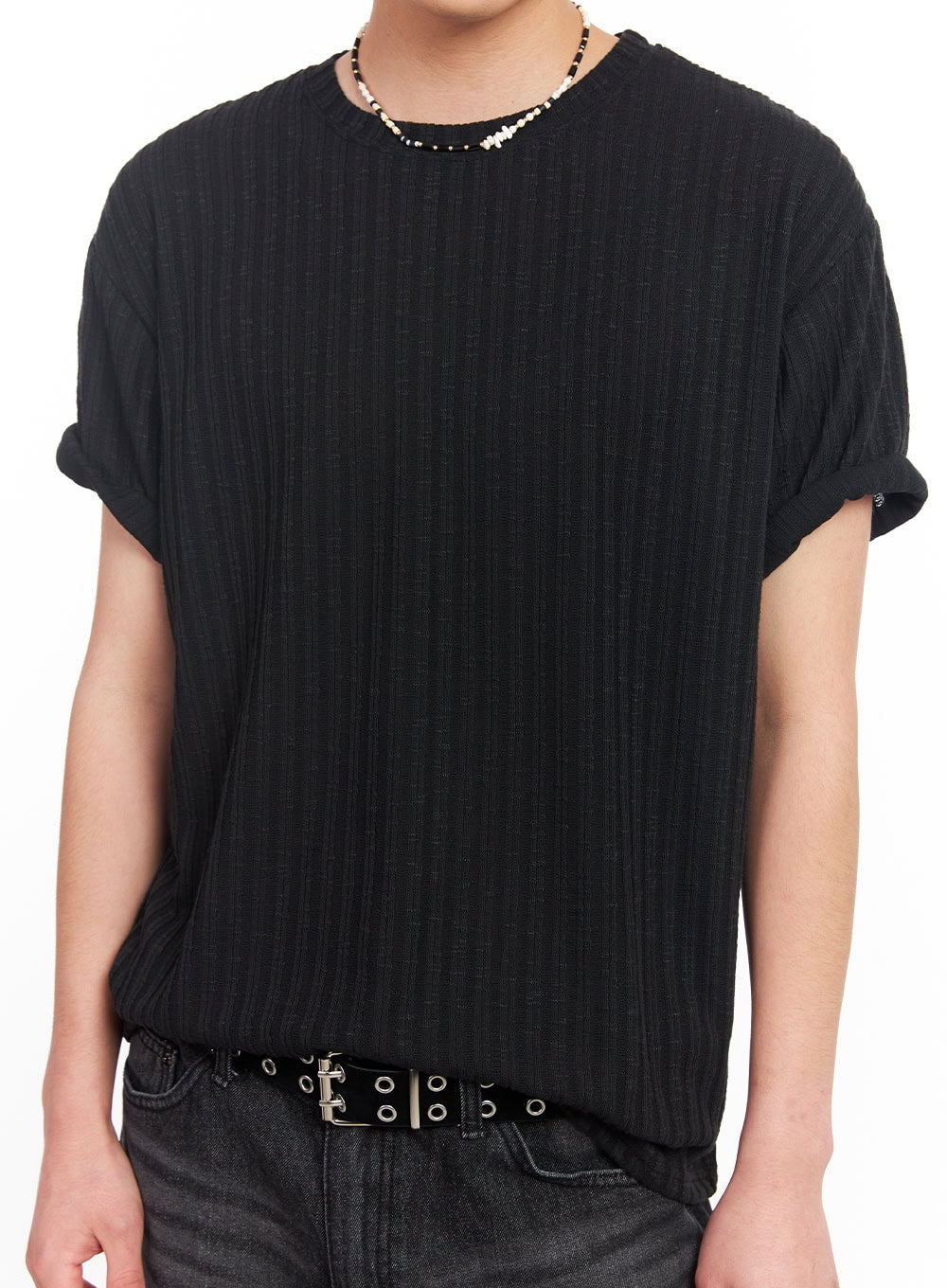 Men's Knit Ribbed T-Shirt IU503