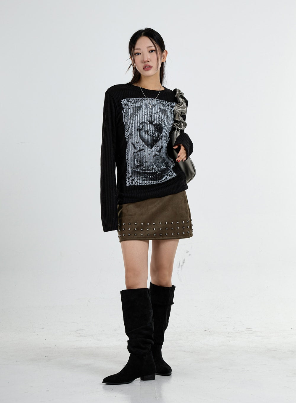 Round Neck Printed Knit CO07