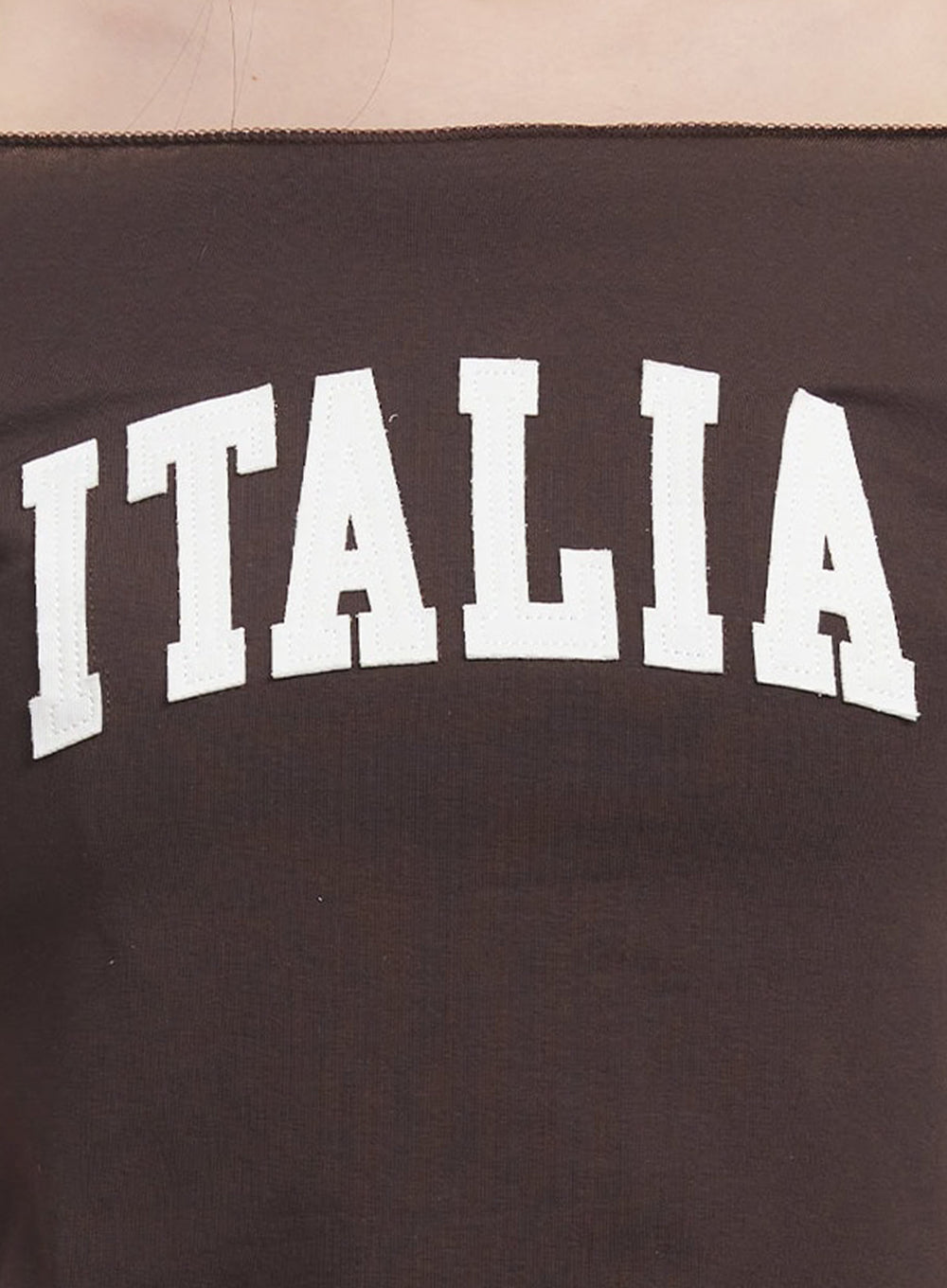 Italia Graphic Off-Shoulder Top IM528