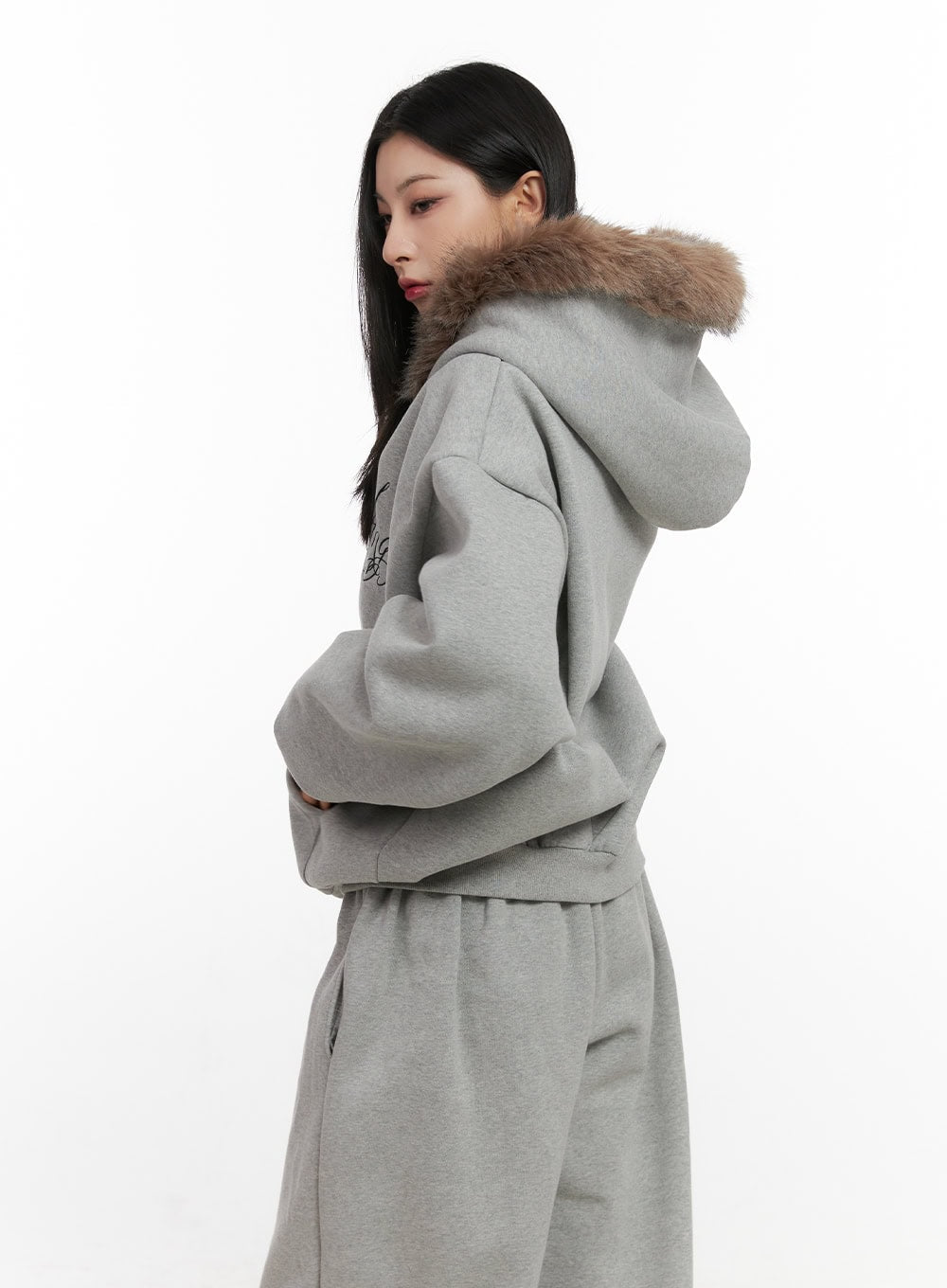 Chic Fur Zip-Up Hoodie CN416