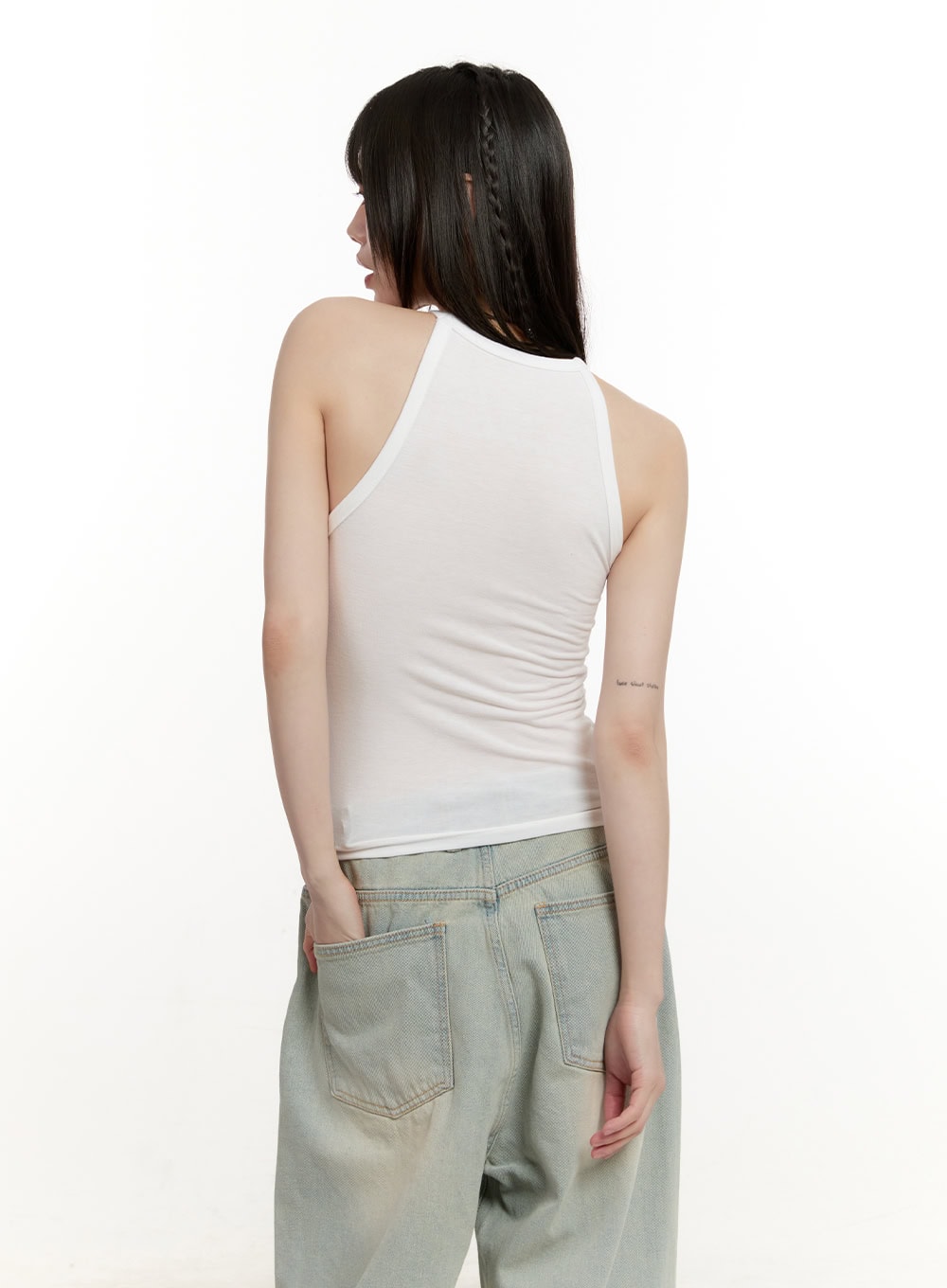 Halter-Neck Crop Tank Top CM513