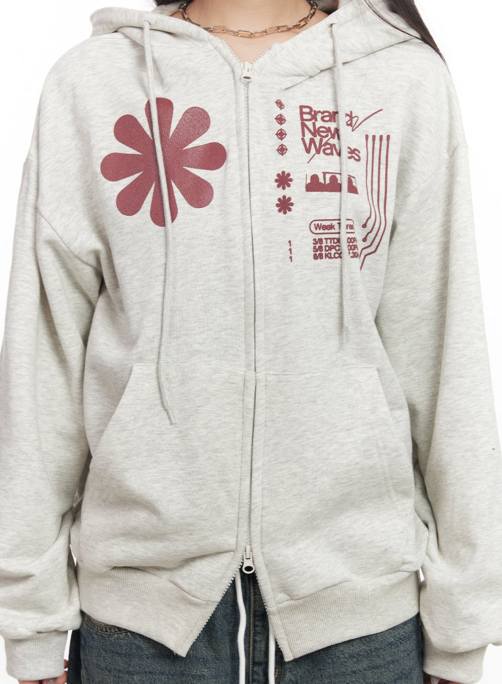 Graphic Zip-Up Hooded Jacket IM524