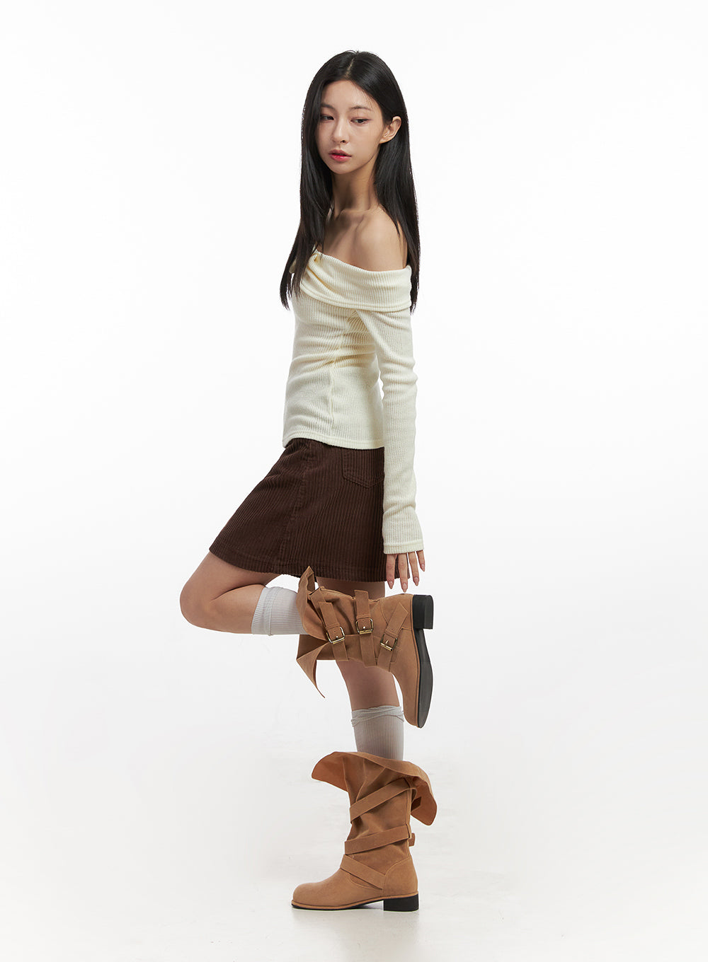 Corduroy Midi Skirt CN426