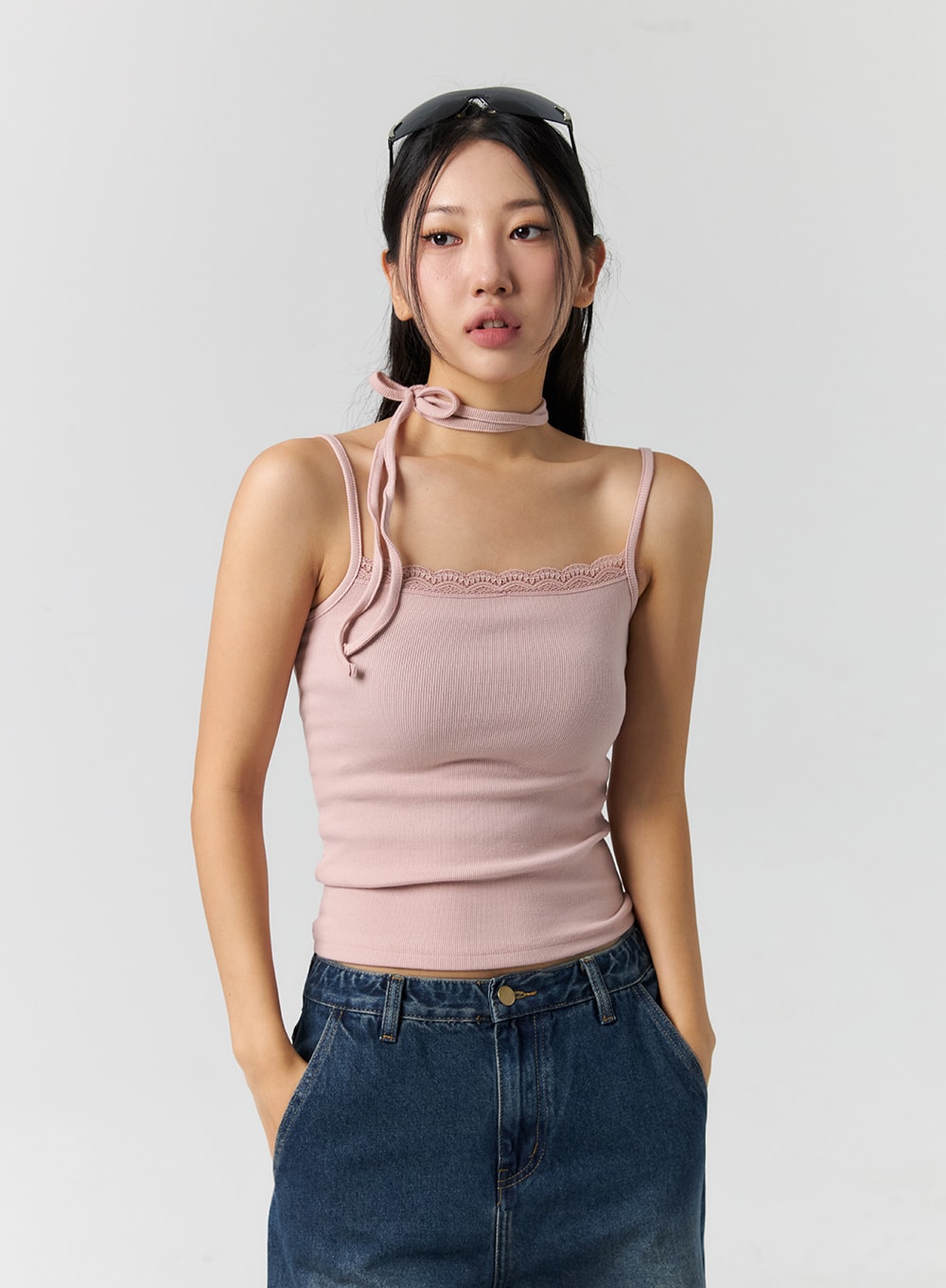 Halter Neck Lace Cami CS302