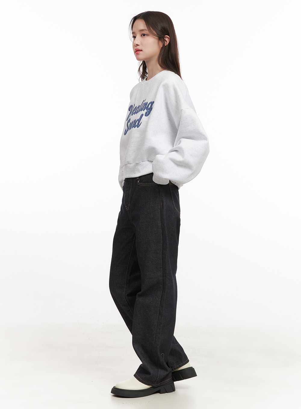 Embroidered Patch Detail Crew Neck CJ515