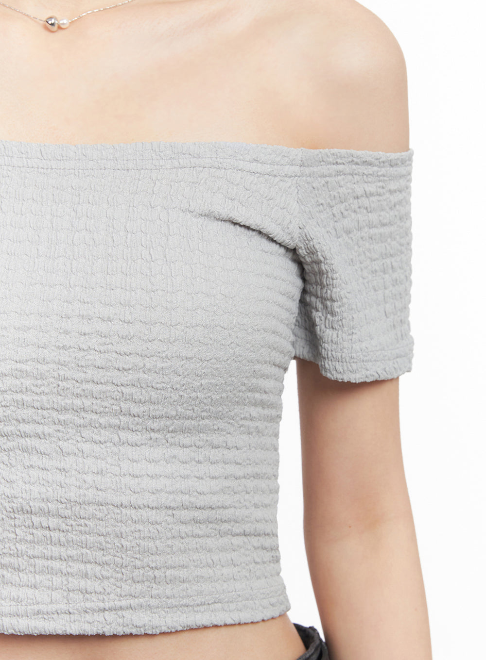 Off-Shoulder Boat-Neck Crop Top IY516