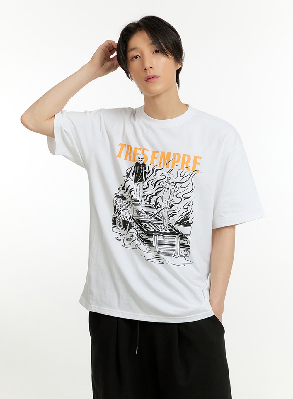 Men's Lettering Cotton T-Shirt IL418