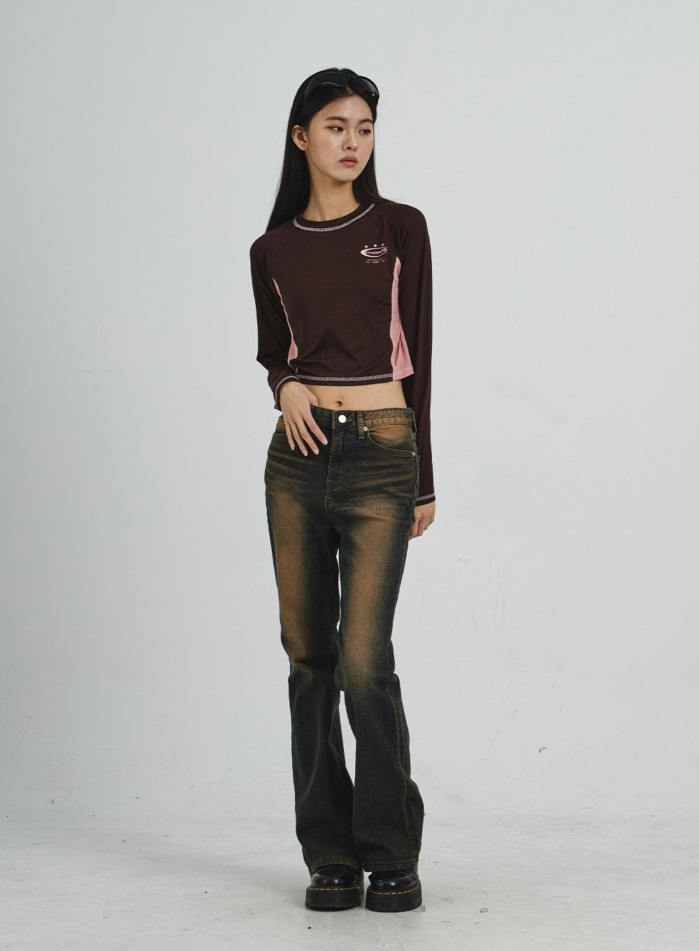 Vintage Washing Bootcut Jeans CD02