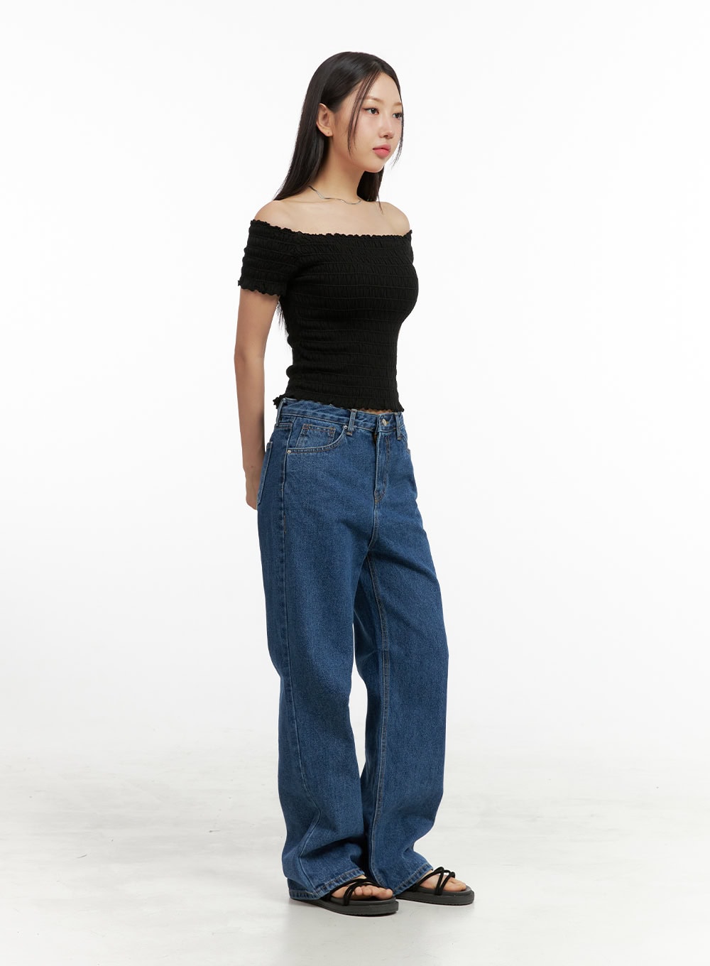 Blue Wide-Leg Jeans OU407