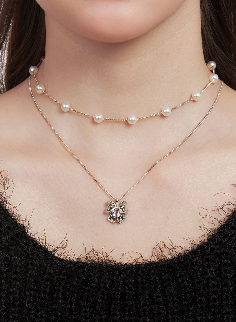 Two-Line Ribbon Necklace CJ515