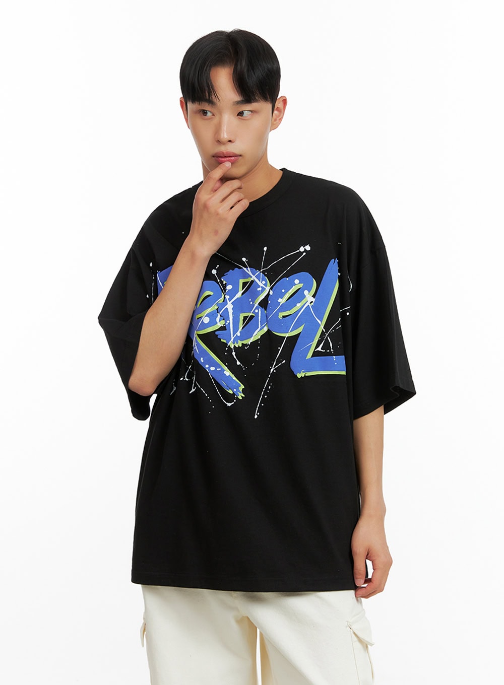 Men's Rebel Oversized Graphic T-Shirt IU412