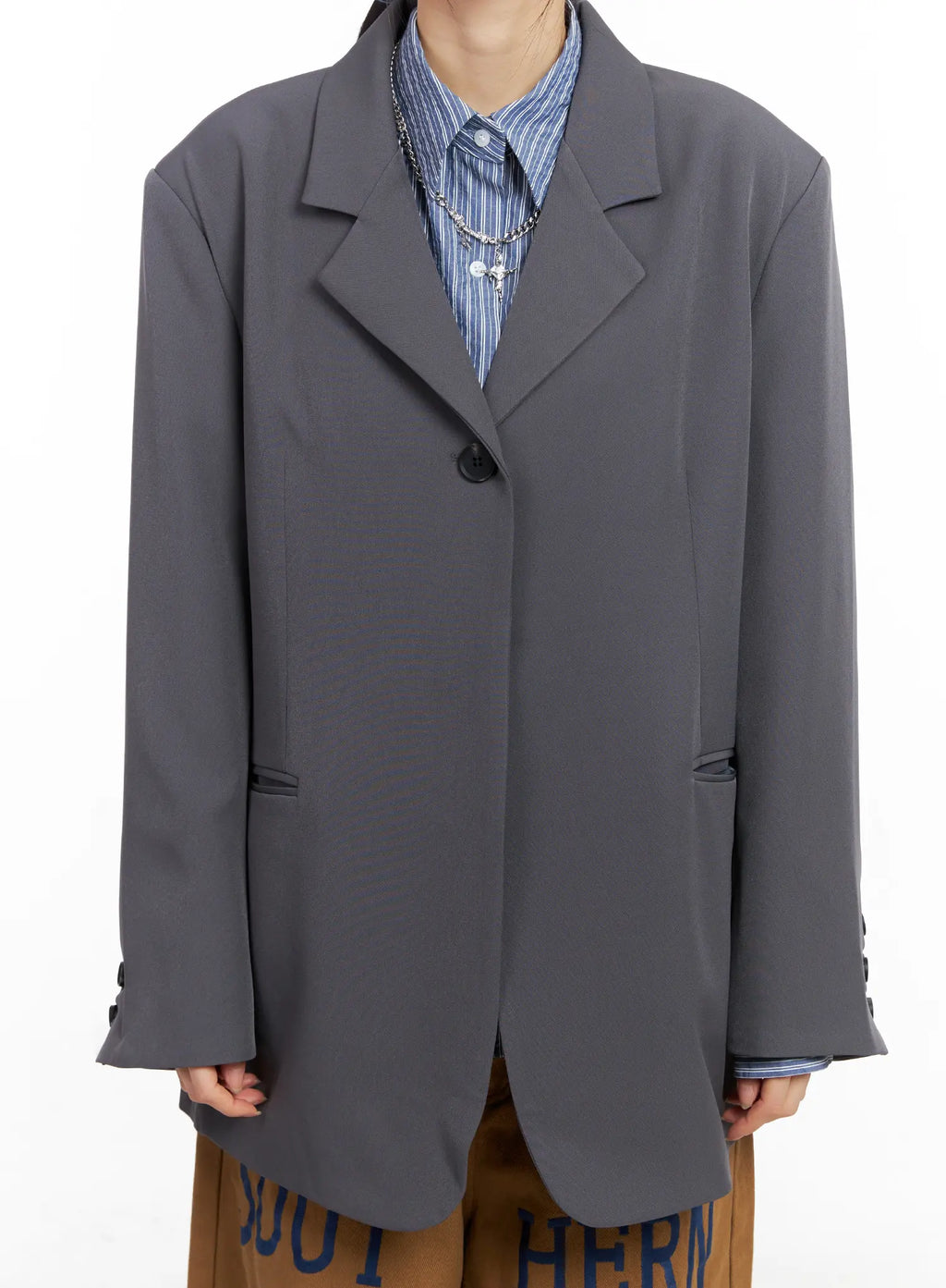 Oversized One-Button Blazer CC1109