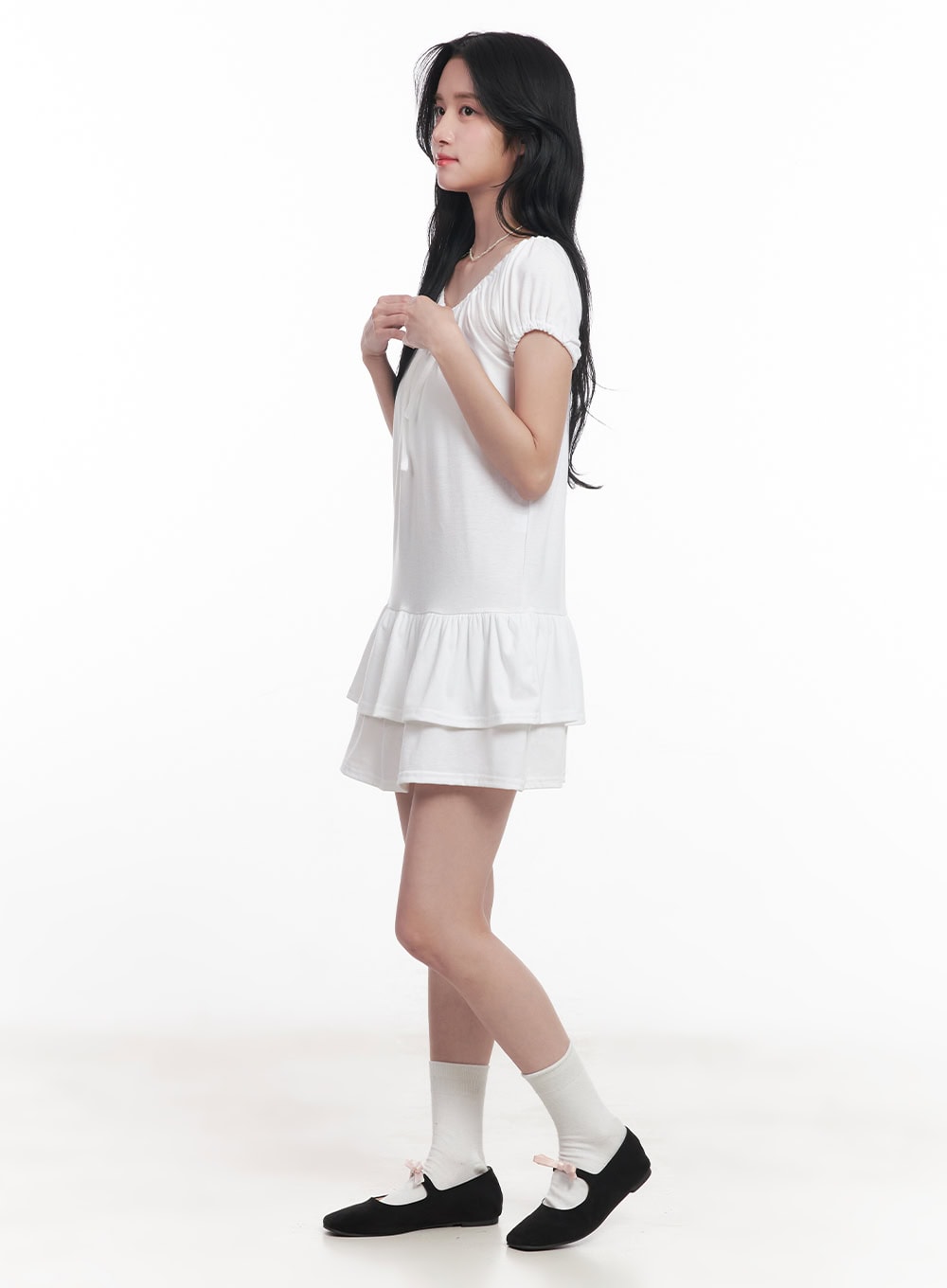 Ruffle Ribbon Mini Dress CY523