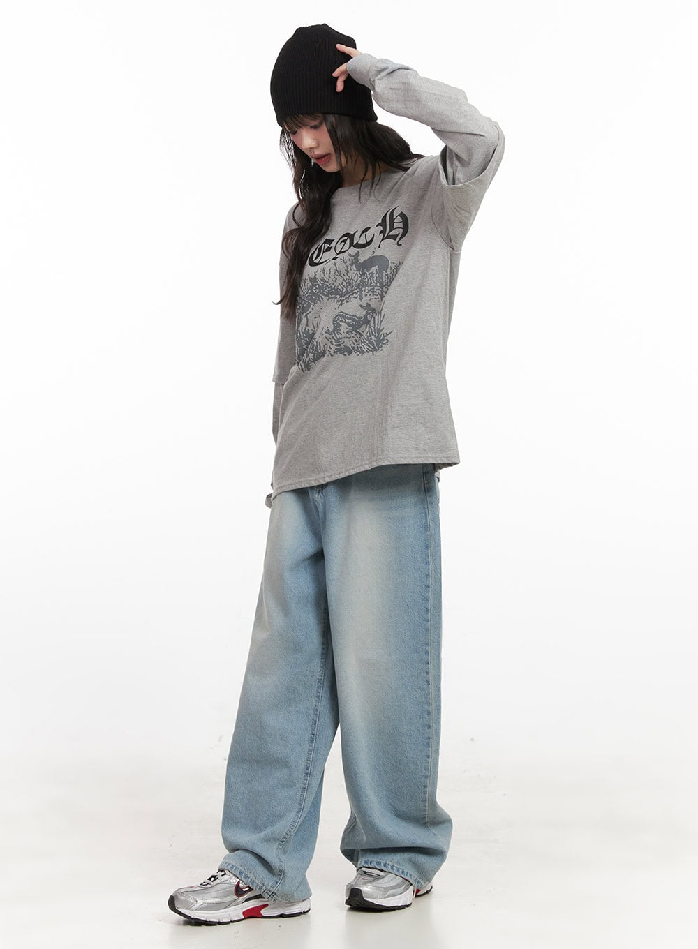 Isabelle Washed Wide-Leg Jeans CJ528