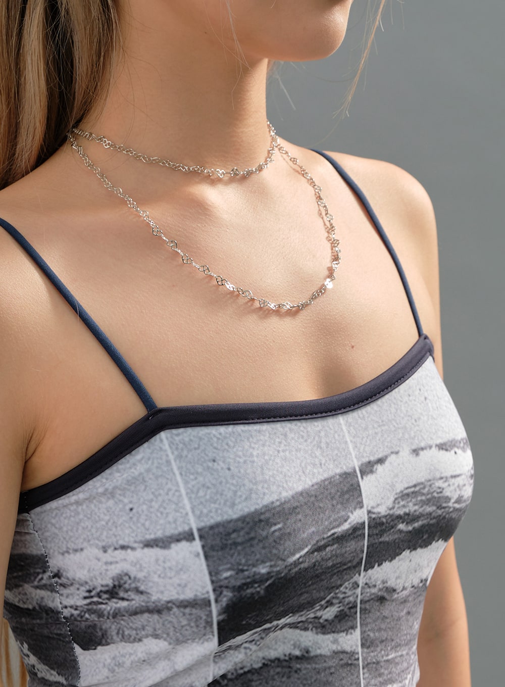 Heart Chain Layered Necklace CJ27