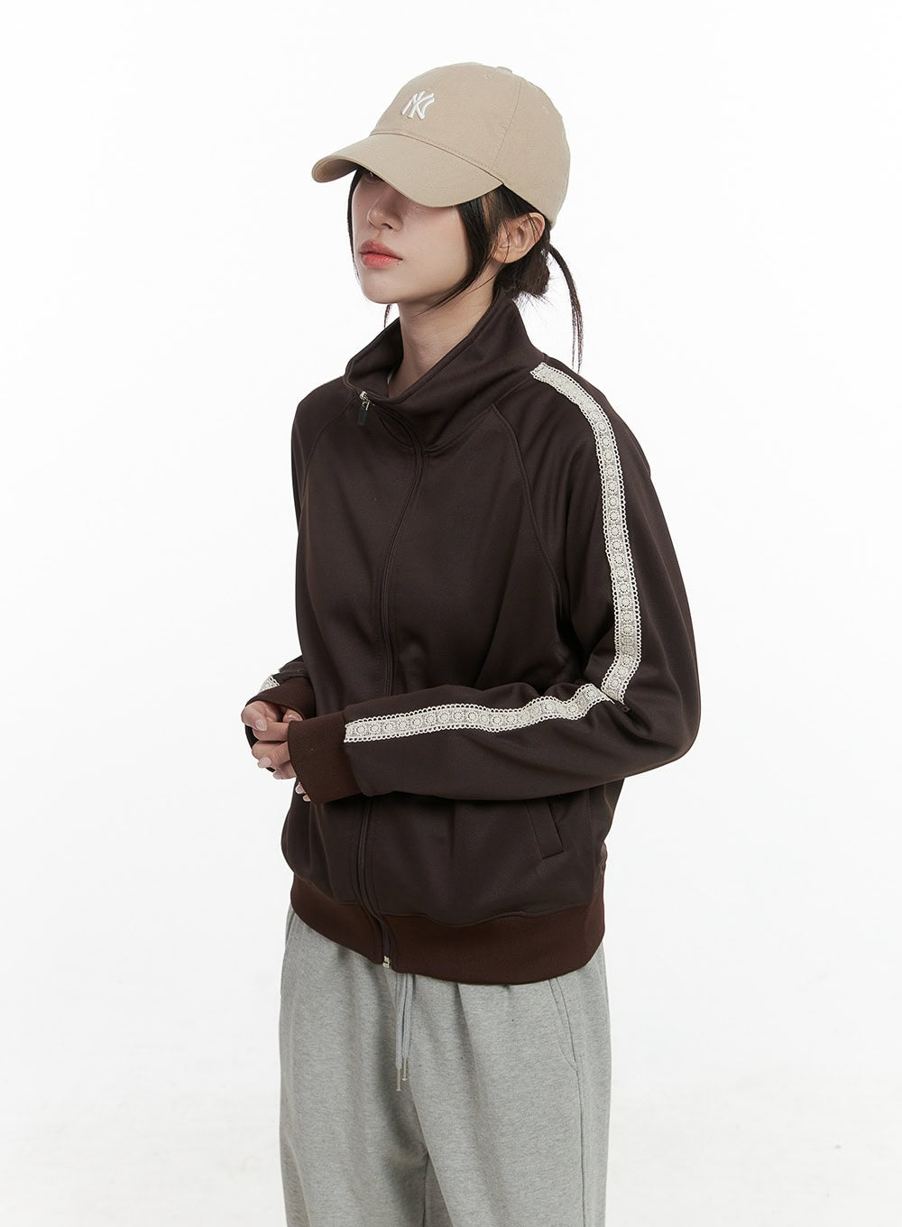 Chic Zip-Front Polyester Spandex Jacket CO402