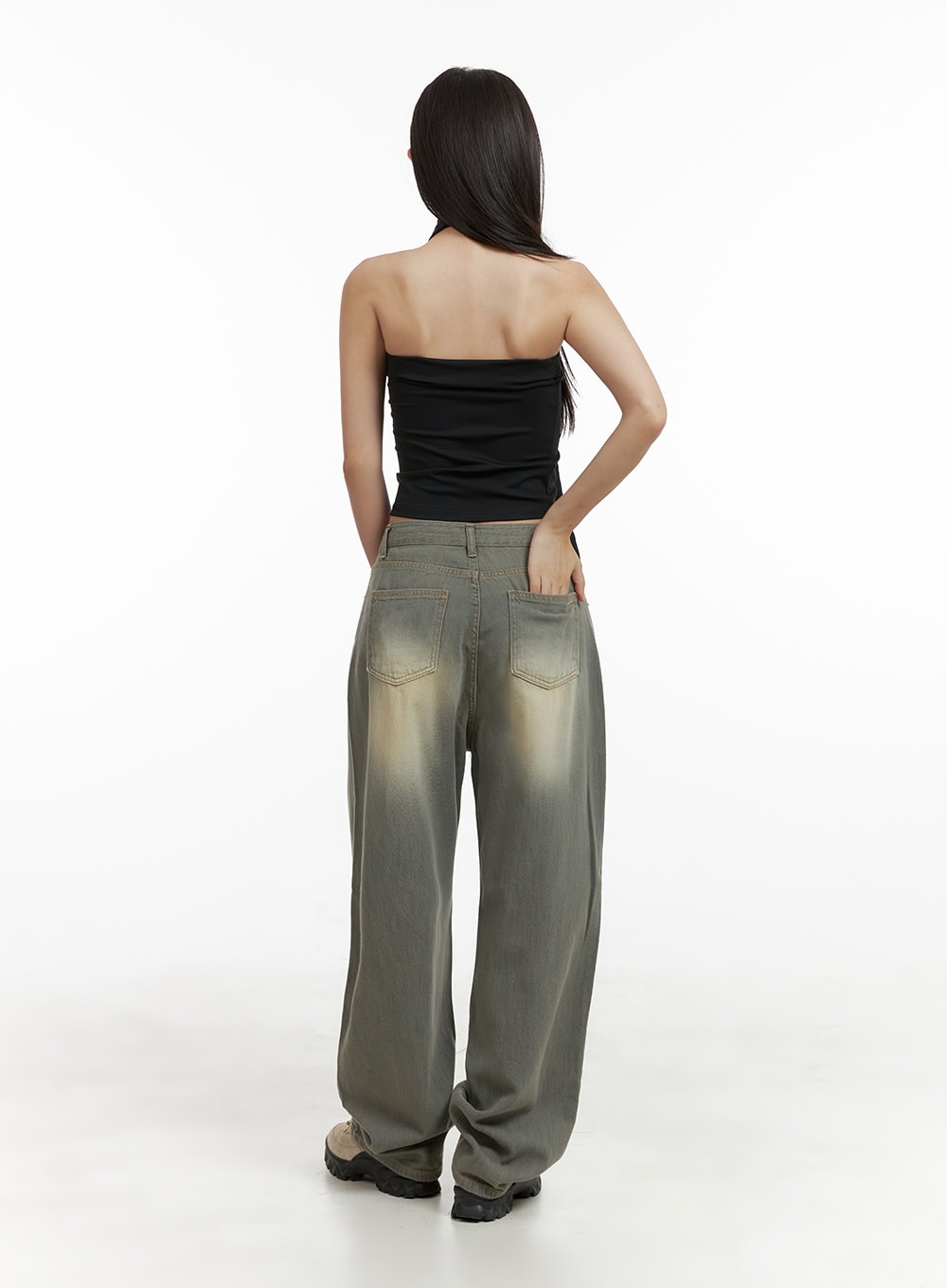 Washed Baggy Denim Jeans CU404